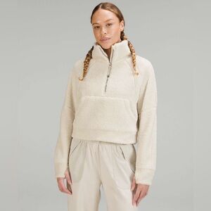 lululemon athletica Scuba Oversized Fleece Funnel Neck in White Opal